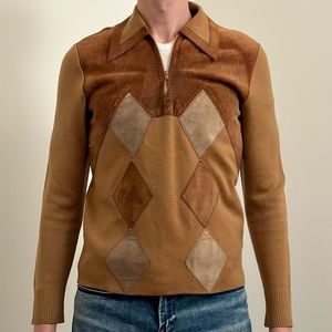 Vintage Men’s Leather Patch Sweater